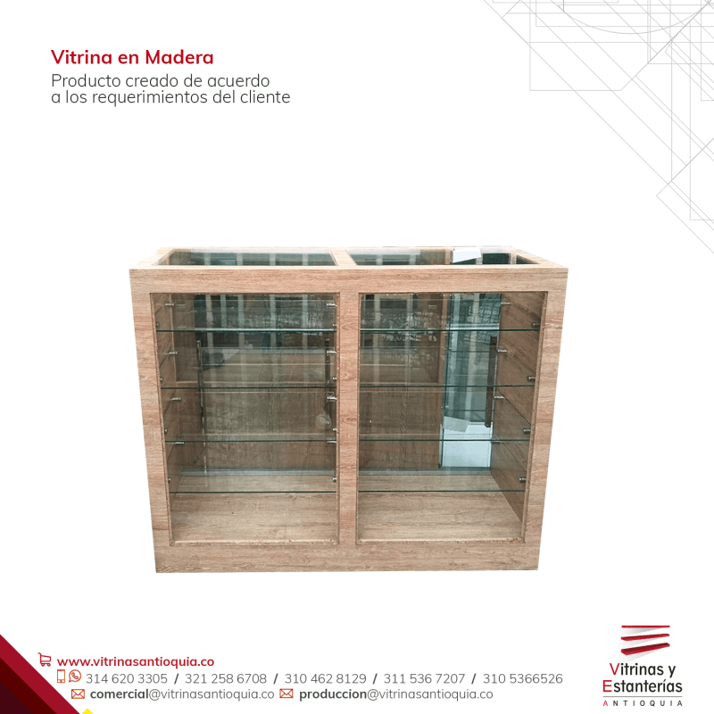 Vitrina en Madera