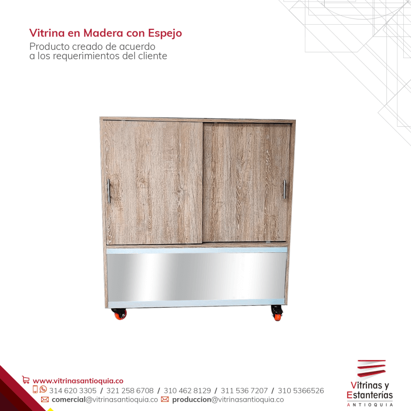 Vitrina en Madera y Espejo